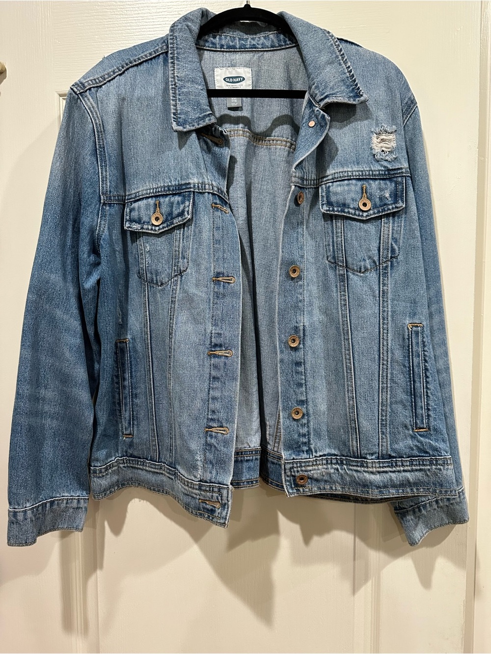 Old Navy Distressed Jean Jacket XXL